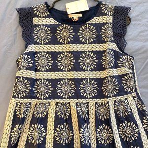 NWT Skies Are Blue Navy Boho Blouse